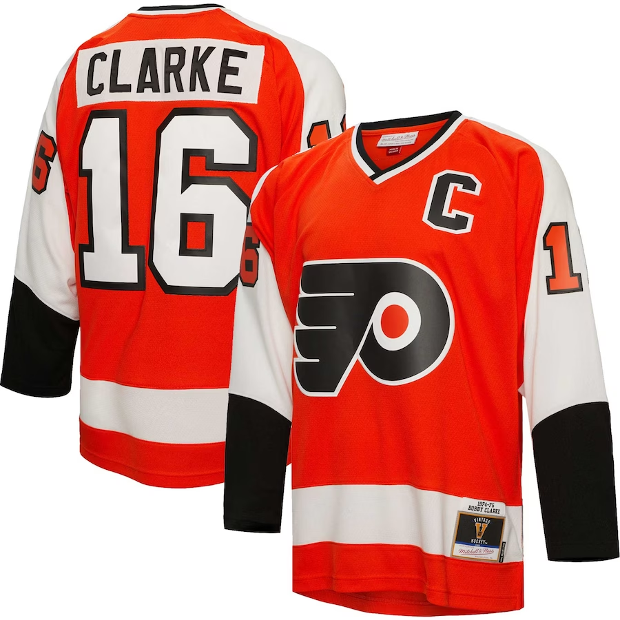 Men's Philadelphia Flyers Bobby Clarke #16 Orange Jersey
